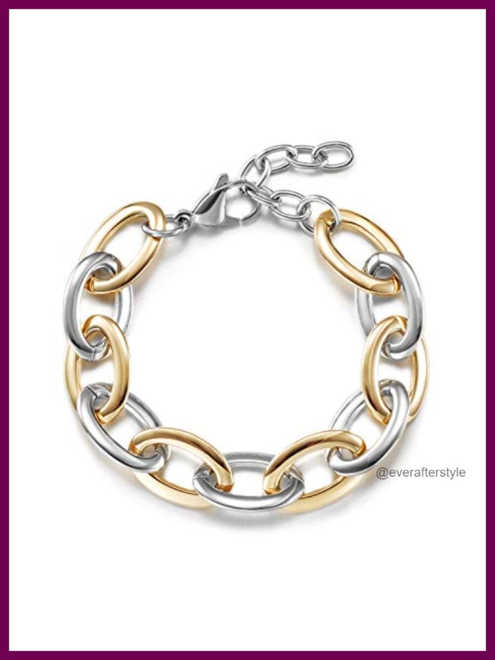 Stainless Steel Adjustable Link Bracelet Cubic Zirconia Gift Box